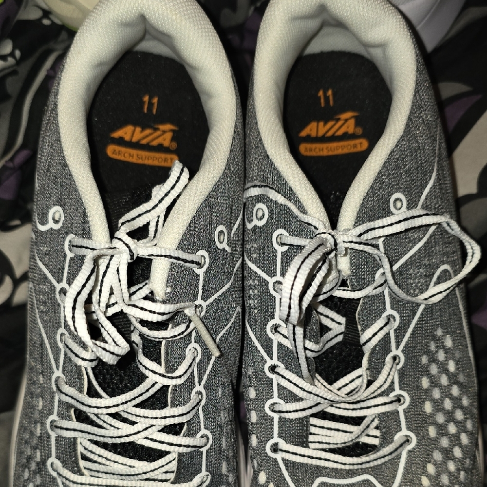 Avia Charcoal and White Athletic Shoes